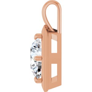 18K Rose Gold 11 mm Round Charm/Pendant Mounting – image 5