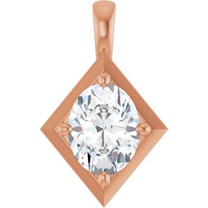18K Rose Gold 9x7 mm Oval Charm/Pendant Mounting