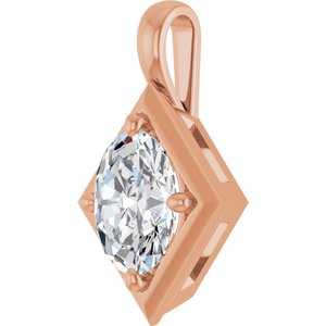 18K Rose Gold 9x7 mm Oval Charm/Pendant Mounting – image 3