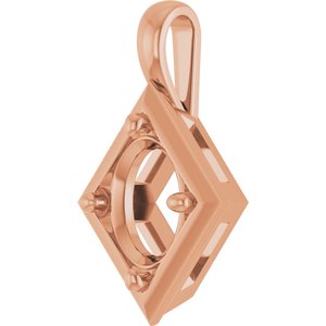 14K Rose Gold 9x7 mm Oval Charm/Pendant Mounting – image 4