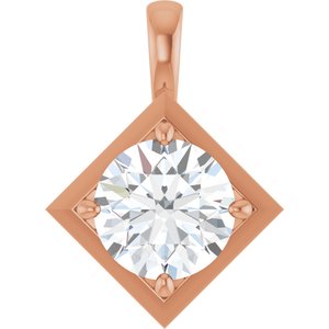 14K Rose Gold 9.4 mm Round Charm/Pendant Mounting