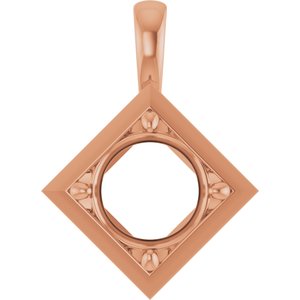 14K Rose Gold 9.4 mm Round Charm/Pendant Mounting – image 2