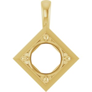 10K Yellow Gold 9.4 mm Round Charm/Pendant Mounting – image 2