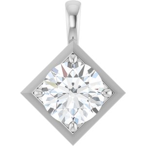 18K White Gold 9.4 mm Round Charm/Pendant Mounting