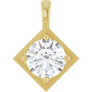 14K Yellow Gold 9.4 mm Round Charm/Pendant Mounting