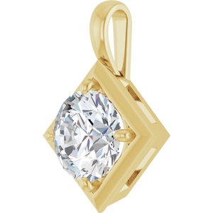 18K Yellow Gold 9.4 mm Round Charm/Pendant Mounting – image 3