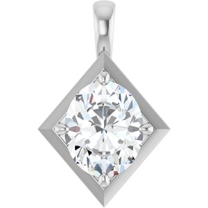 10K White Gold 11x9 mm Oval Charm/Pendant Mounting