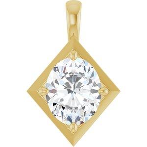 18K Yellow Gold 11x9 mm Oval Charm/Pendant Mounting