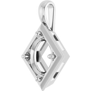 10K White Gold 11x9 mm Oval Charm/Pendant Mounting – image 4