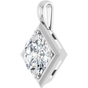 10K White Gold 11x9 mm Oval Charm/Pendant Mounting – image 3