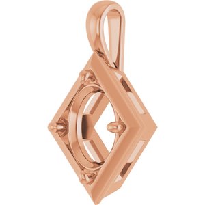 10K Rose Gold 11x9 mm Oval Charm/Pendant Mounting – image 4