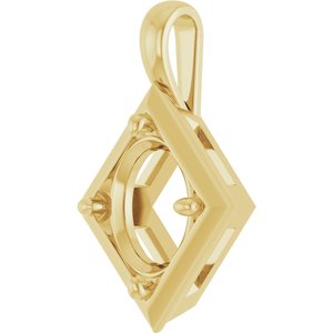 18K Yellow Gold 11x9 mm Oval Charm/Pendant Mounting – image 4