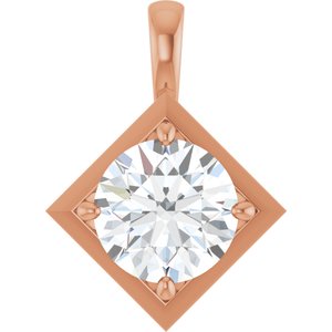 18K Rose Gold 10 mm Round Charm/Pendant Mounting