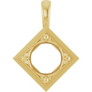 14K Yellow Gold 10 mm Round Charm/Pendant Mounting – image 2