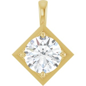 18K Yellow Gold 10 mm Round Charm/Pendant Mounting