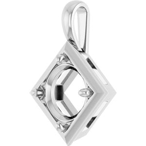 10K White Gold 10 mm Round Charm/Pendant Mounting – image 4