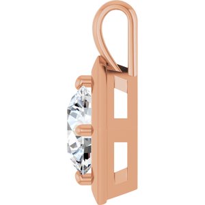 18K Rose Gold 10 mm Round Charm/Pendant Mounting – image 5