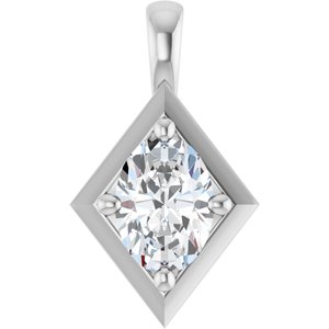 Platinum 7x5 mm Oval Charm/Pendant Mounting