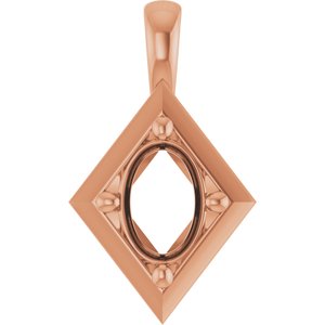 18K Rose Gold 7x5 mm Oval Charm/Pendant Mounting – image 2