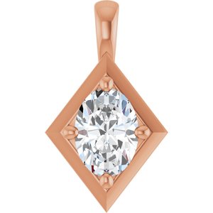 18K Rose Gold 7x5 mm Oval Charm/Pendant Mounting