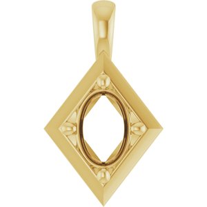 18K Yellow Gold 7x5 mm Oval Charm/Pendant Mounting – image 2