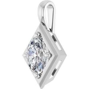 10K White Gold 7x5 mm Oval Charm/Pendant Mounting – image 3