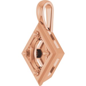 10K Rose Gold 7x5 mm Oval Charm/Pendant Mounting – image 4