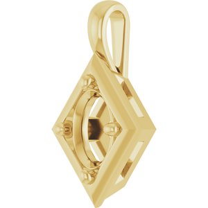 18K Yellow Gold 7x5 mm Oval Charm/Pendant Mounting – image 4