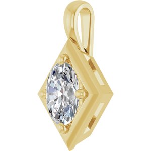 18K Yellow Gold 7x5 mm Oval Charm/Pendant Mounting – image 3