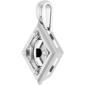 14K X1 White Gold 7x5 mm Oval Charm/Pendant Mounting – image 4