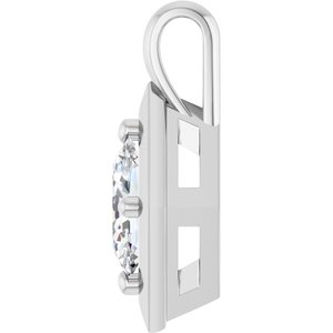 14K X1 White Gold 7x5 mm Oval Charm/Pendant Mounting – image 5