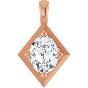 10K Rose Gold 8x6 mm Oval Charm/Pendant Mounting