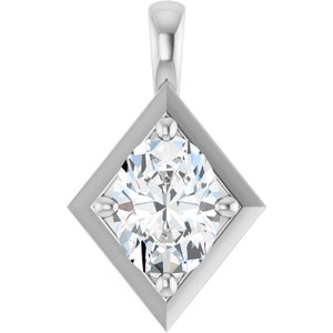10K White Gold 8x6 mm Oval Charm/Pendant Mounting