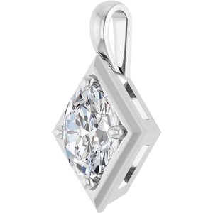 10K White Gold 8x6 mm Oval Charm/Pendant Mounting – image 3