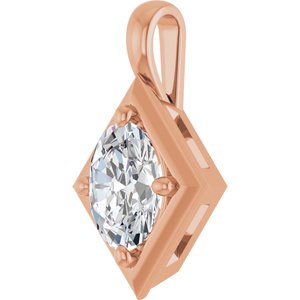 14K Rose Gold 8x6 mm Oval Charm/Pendant Mounting – image 3