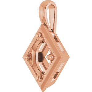 14K Rose Gold 8x6 mm Oval Charm/Pendant Mounting – image 4