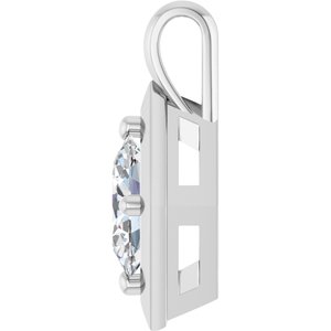 18K White Gold 8x6 mm Oval Charm/Pendant Mounting – image 5