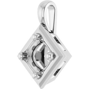 Continuum Sterling Silver 5 mm Cushion Charm/Pendant Mounting – image 4