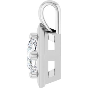 14K X1 White Gold 5 mm Cushion Charm/Pendant Mounting – image 5