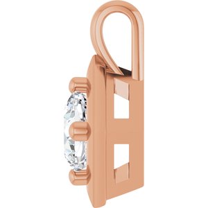 14K Rose Gold 5 mm Cushion Charm/Pendant Mounting – image 5