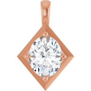 14K Rose Gold 10x8 mm Oval Charm/Pendant Mounting