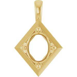 18K Yellow Gold 10x8 mm Oval Charm/Pendant Mounting – image 2