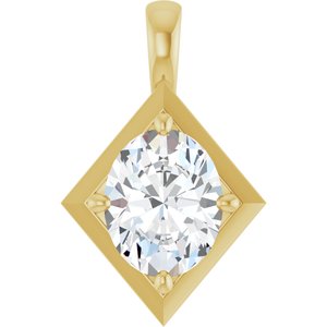 10K Yellow Gold 10x8 mm Oval Charm/Pendant Mounting