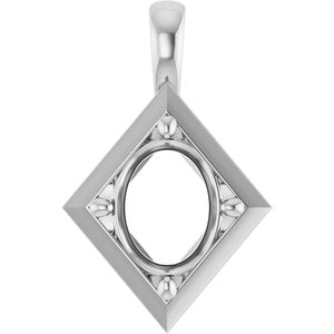 Sterling Silver 10x8 mm Oval Charm/Pendant Mounting – image 2