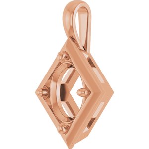 14K Rose Gold 10x8 mm Oval Charm/Pendant Mounting – image 4