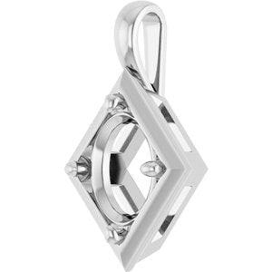 14K X1 White Gold 10x8 mm Oval Charm/Pendant Mounting – image 4