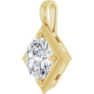 10K Yellow Gold 10x8 mm Oval Charm/Pendant Mounting – image 3