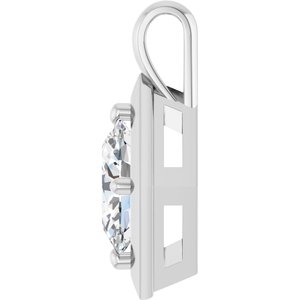18K White Gold 10x8 mm Oval Charm/Pendant Mounting – image 5