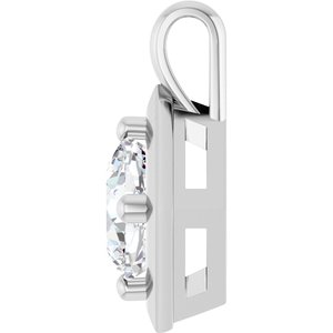 14K X1 White Gold 7 mm Cushion Charm/Pendant Mounting – image 5