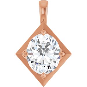 10K Rose Gold 12x10 mm Oval Charm/Pendant Mounting